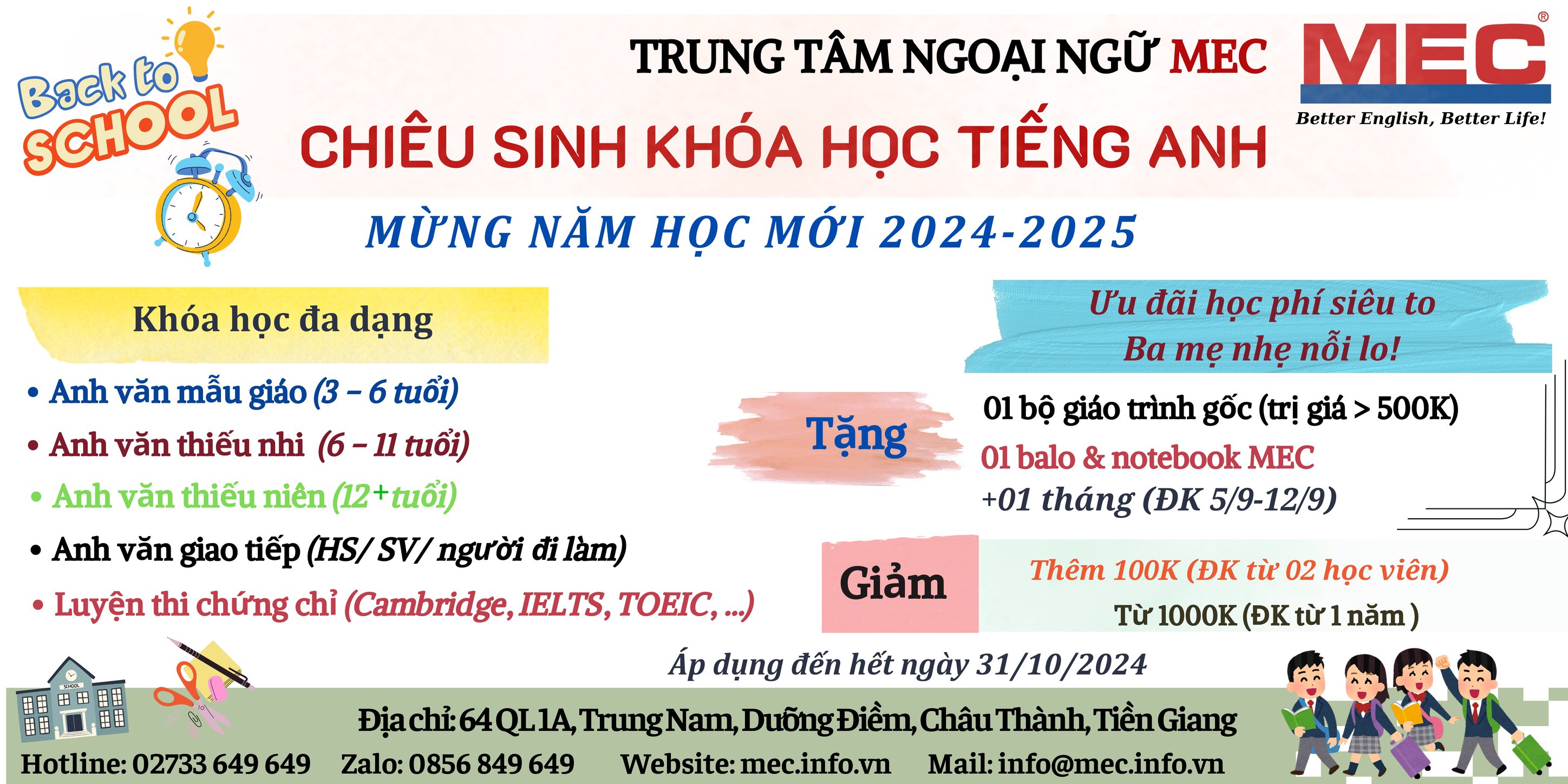 ƯU ĐÃI HỌC PHÍ SIÊU TO, BA MẸ NHẸ NỖI LO!